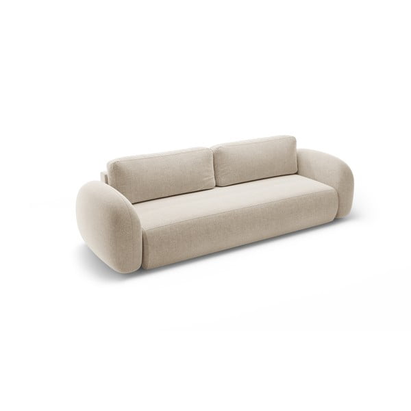 Beżowa rozkładana/ze schowkiem sofa z tkaniny szenilowej 262 cm Tonale – Cosmopolitan Design-image-2