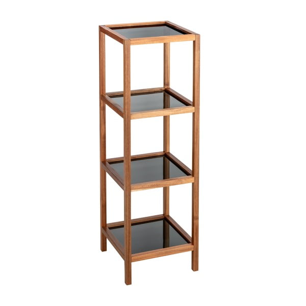 Czarno-naturalny szklany regał łazienkowy 36x112 cm Fondi – Wenko-image-1