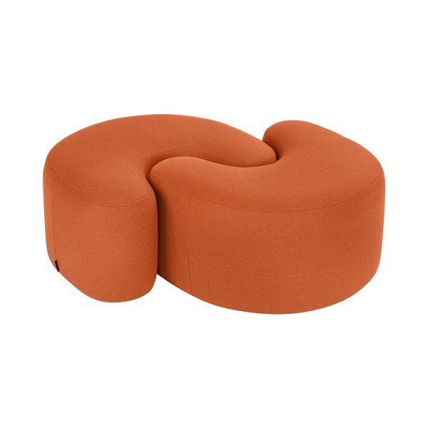 Wełniany puf w kolorze terakoty Ü – noo.ma-image-3