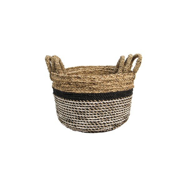 Komplet 3 koszyków do przechowywania HSM collection Raffia Natural Gris-image-3