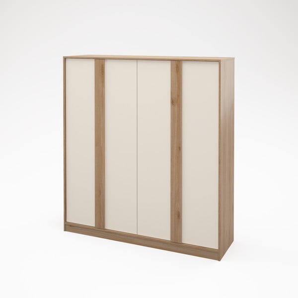 Kremowo-naturalna szafa w dekorze dębu 180x197,5x53 cm Dennis – Marckeric-image-3