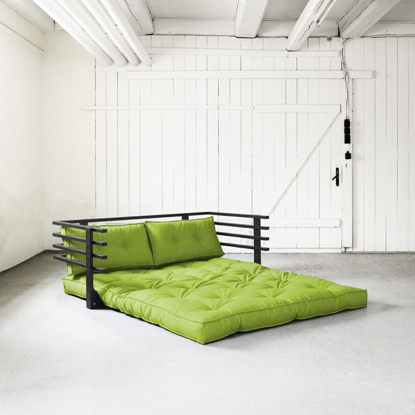 Rozkładana sofa dwuosobowa Karup Funk Black/Lime-image-1