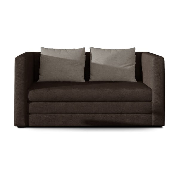 Brązowa rozkładana sofa z tkaniny szenilowej 132 cm Neva – ELTAP