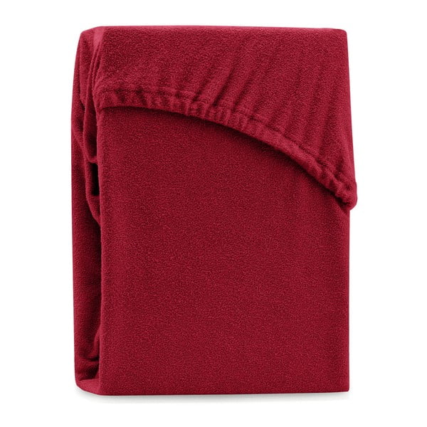 Ciemnoczerwone elastyczne prześcieradło dwuosobowe AmeliaHome Ruby Dark Red, 200-220x200 cm