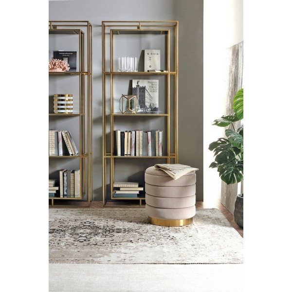 Stalowy regał w kolorze złota 68x172,5x28 cm Elenor – Bizzotto-image-1