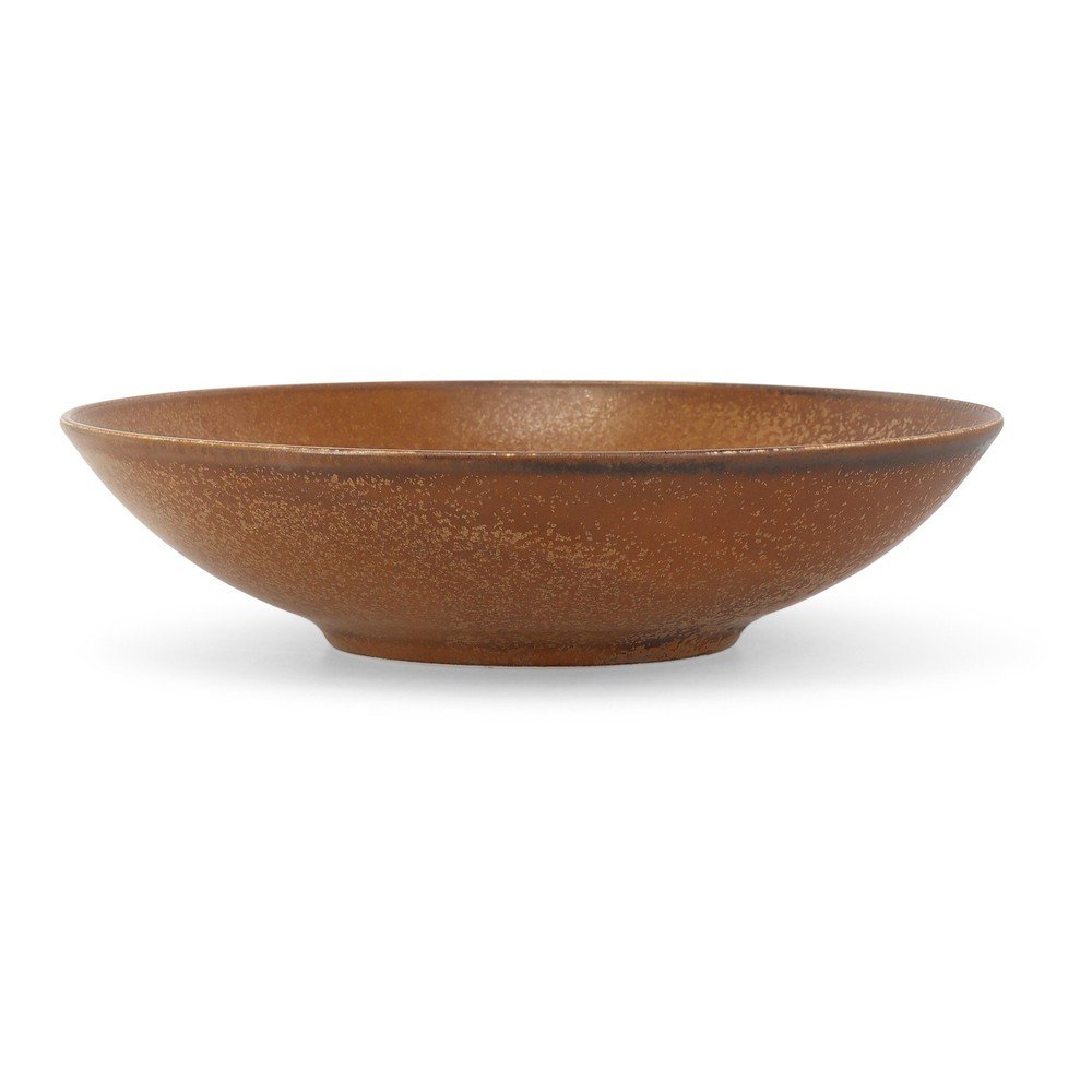 Brązowy głęboki porcelanowy talerz ø 26 cm Ovio – BonBistro