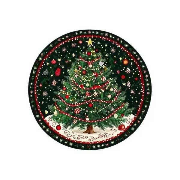 Zielony okrągły dywan ze świątecznym motywem ø 120 cm – Conceptum Hypnose