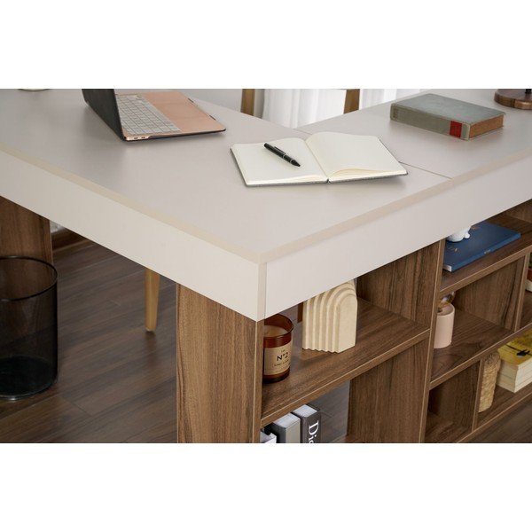 Biurko w dekorze orzecha 120x130 cm Vesper – Kalune Design-image-4