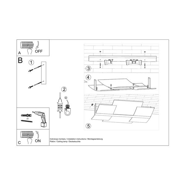 Biała lampa sufitowa ze szklanym kloszem 53x61 cm Marett – Sollux-image-2