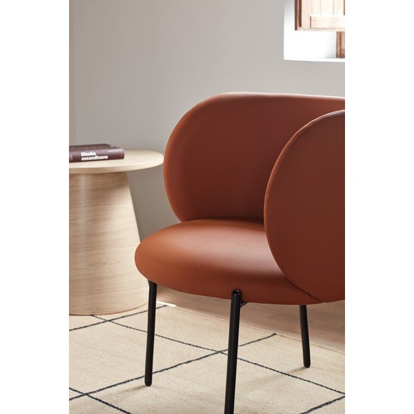 Pomarańczowy fotel z imitacji skóry Mogi – Teulat-image-1