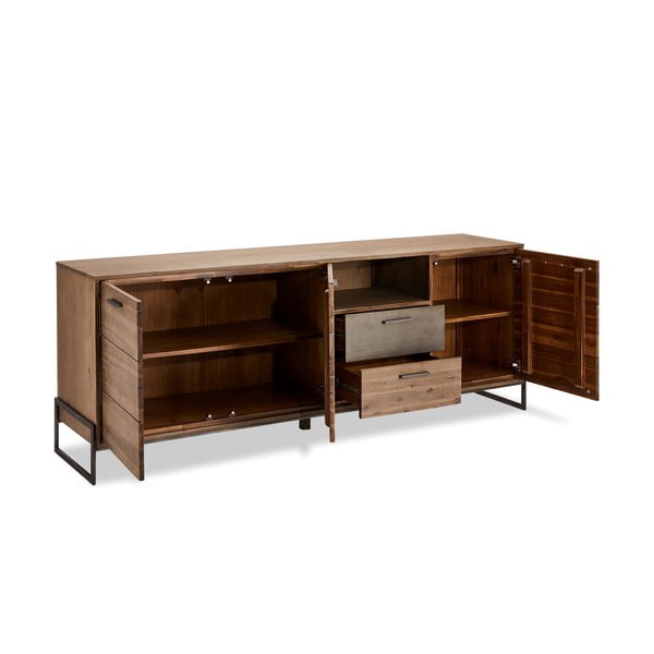 Duża brązowa komoda z litego drewna Frunhouse Mallorca-image-3