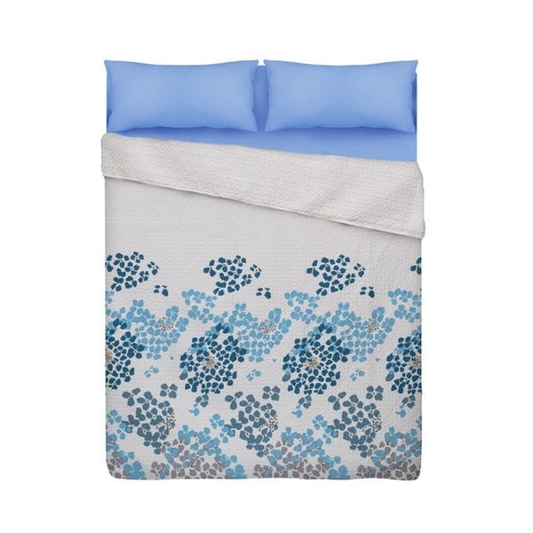 Niebiesko-biała narzuta na łóżko z mikrowłókna Unimasa, 250x260 cm