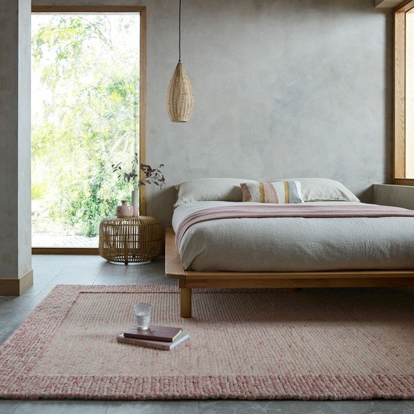 Jasnoróżowy dywan z mieszanki wełny tkany ręcznie 120x170 cm Rue – Flair Rugs-image-1