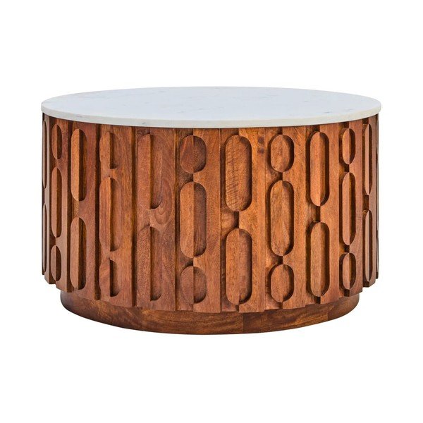 Okrągły stolik z marmurowym blatem w naturalnym kolorze ø 70 cm Torcino – Premier Housewares-image-2