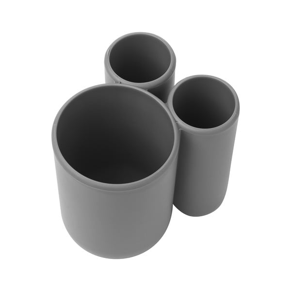 Szary plastikowy kubek na szczoteczki do zębów Touch – Umbra-image-4