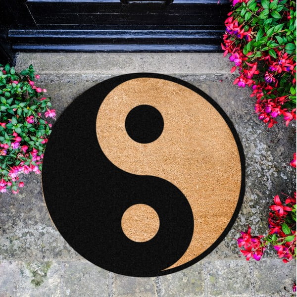 Okrągła wycieraczka Artsy Doormats Yin Yang, ⌀ 70 cm-image-2