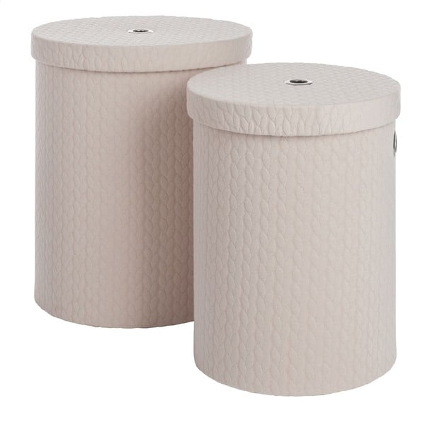 Zestaw 2 pudełek Cream Linen-image-1