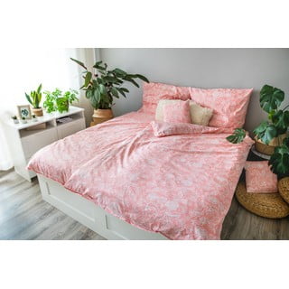 Różowa bawełniana pościel jednoosobowa 140x200 cm LP Dita Pink Blossom – Cotton House