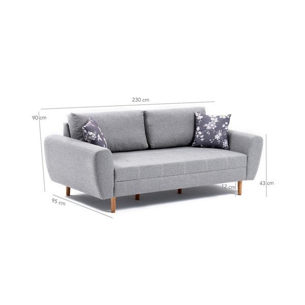 Jasnoszara sofa 3-osobowa Igor-image-2