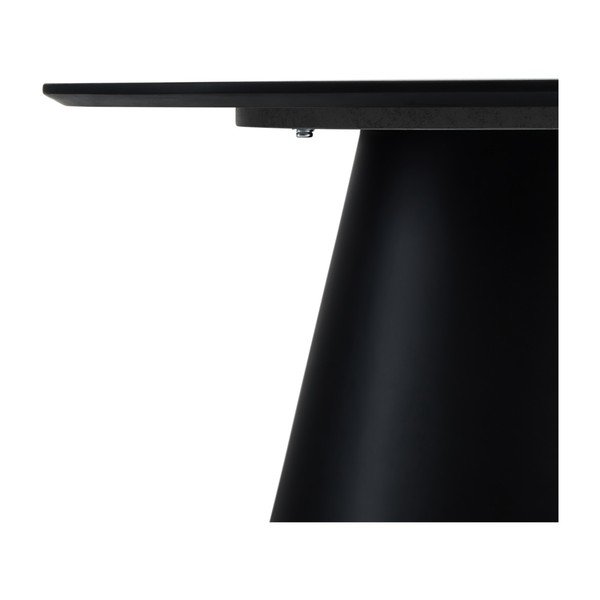 Czarno-ciemnoszary stolik z blatem w dekorze marmuru ø 80 cm Tango – Furnhouse-image-2