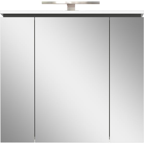 Biała szafka łazienkowa z lustrem i oświetleniem 76x74 cm Modesto – Germania
