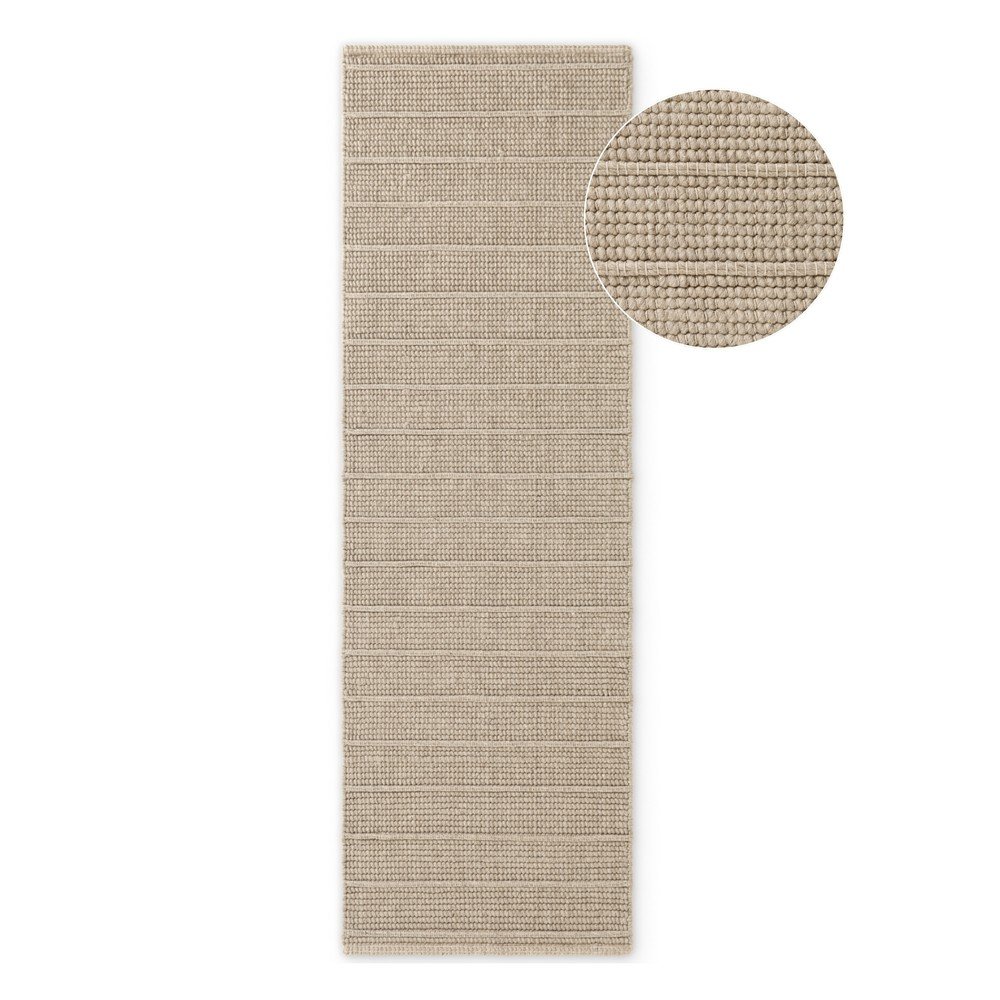 Beżowy wełniany chodnik tkany ręcznie 80x250 cm Camden Parker – Ted Baker