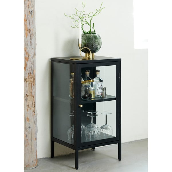Czarna metalowa witryna 45x85 cm Carmel – Unique Furniture-image-1