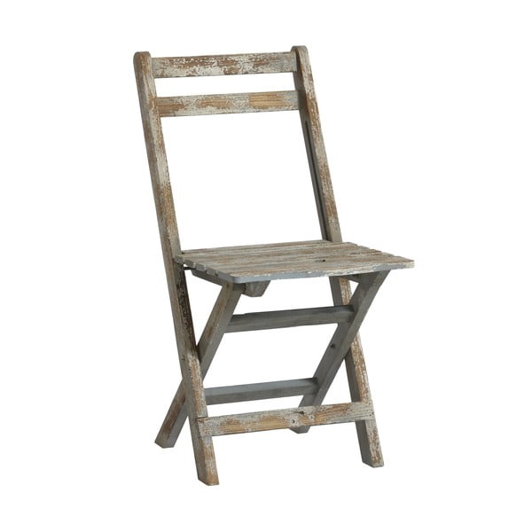 Drewniane krzesło Chair, niebieska patyna