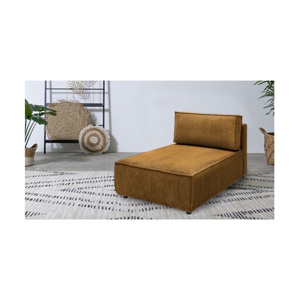 Musztardowy sztruksowy moduł sofy (strona zmienna) Nihad modular – Bobochic Paris-image-1