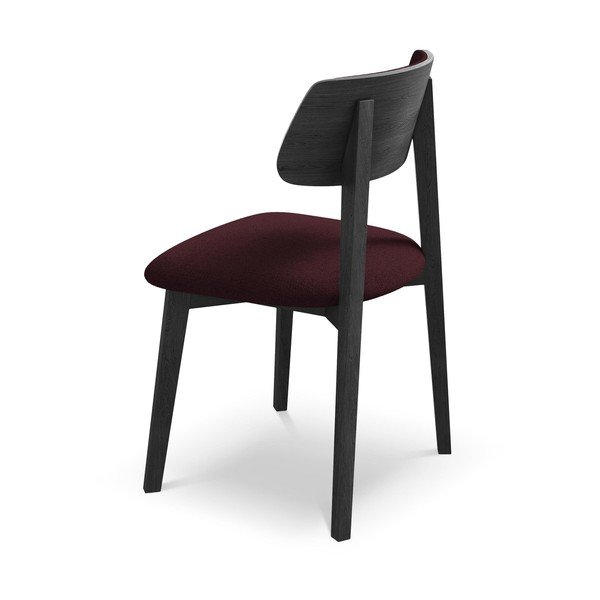 Bordowe krzesło z litego drewna Niu – Makamii-image-3