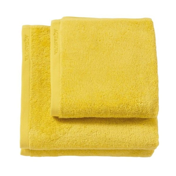 Żółty ręcznik Aquanova London, 55x100 cm