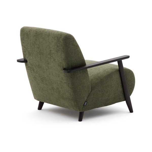 Zielony fotel z tkaniny szenilowej Meghan – Kave Home-image-3