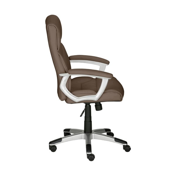 Brązowe krzesło biurowe z imitacji skóry Flori – Støraa-image-2