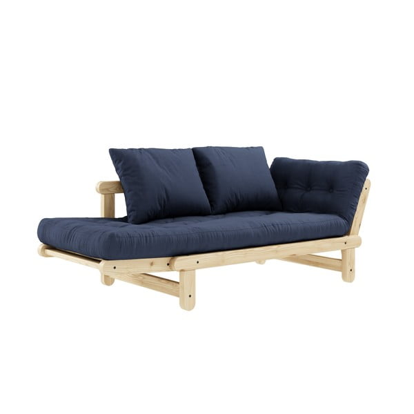 Sofa rozkładana z ciemnoniebieskim pokryciem Karup Design Beat Natural/Navy-image-1