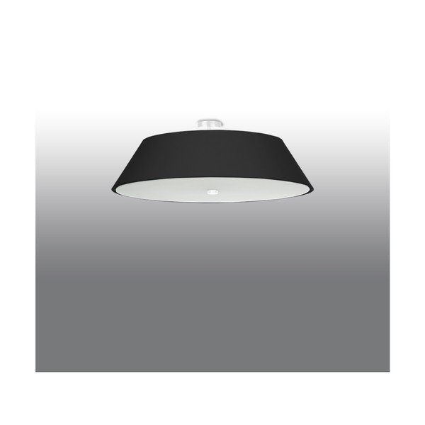 Czarna lampa sufitowa z tekstylnym kloszem ø 70 cm Hektor – Sollux-image-2