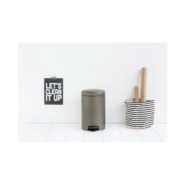 Brązowoszary kosz na śmieci z pedałem Brabantia Newicon, 12 l-image-3