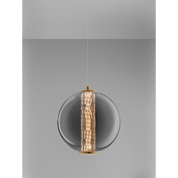 Szara metalowa lampa wisząca LED ze szklanym kloszem ø 22 cm Navi – Nova Luce-image-3