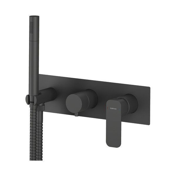 Bateria prysznicowa podtynkowa w kolorze matowej czerni (3 otwory) Spy – Sapho-image-2