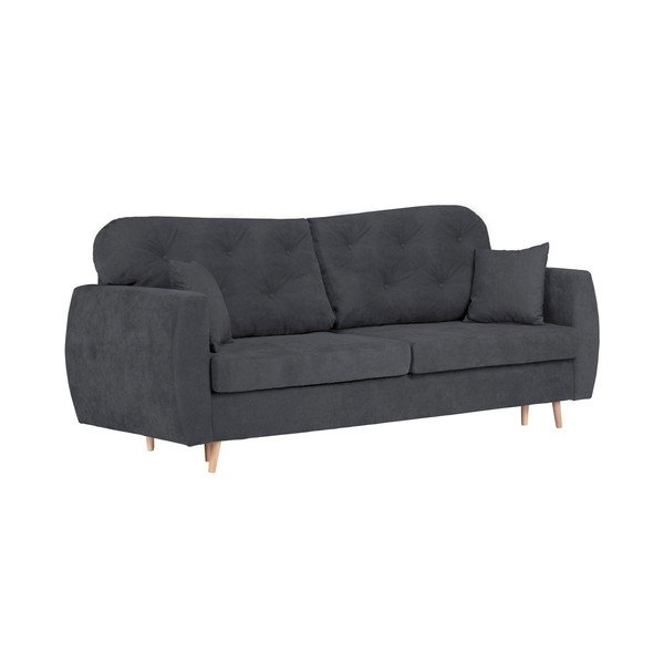 Ciemnoszara rozkładana sofa 3-osobowa ze schowkiem Mazzini Sofas Orchid-image-1