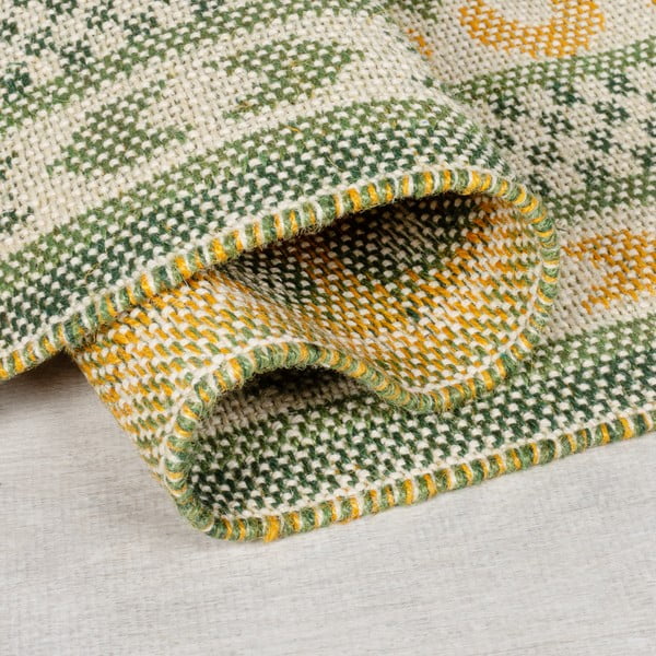 Zielony dywan z mieszanki juty 200x290 cm Mara Jute Border – Flair Rugs-image-2