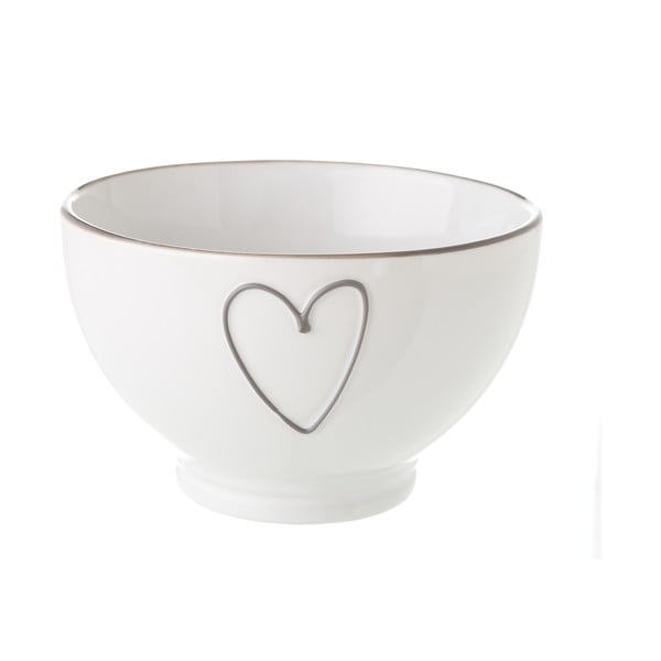 Biała misa ceramiczna Unimasa Heart, 580 ml