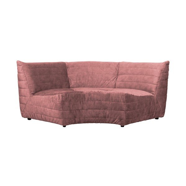 Jasnoróżowy aksamitny narożnik Bag – WOOOD