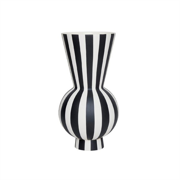Biały/czarny kamionkowy ręcznie wykonany wazon (wysokość 28 cm) Toppu – OYOY Living Design