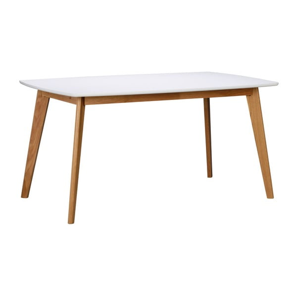 Biały stół z nogami w naturalnym kolorze Rowico Griffin, dł. 150 cm