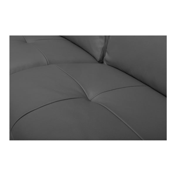 Szary skórzana sofa 2-osobowa z wysuwanym podnóżkiem Furnhouse Viktor, szer. 217 cm-image-3