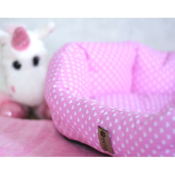 Różowe bawełniane legowisko 65x50 cm Pinky – Petsy-image-2