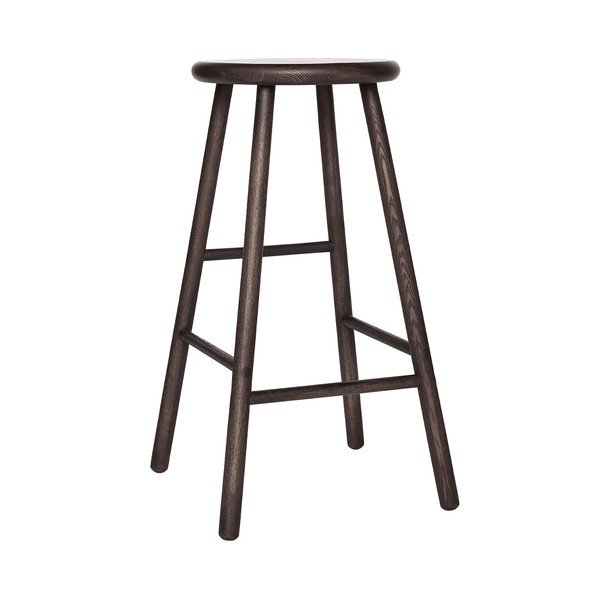 Hoker z litego drewna jesionowego w ciemnym naturalnym kolorze (wysokość siedziska 65 cm) Moto – OYOY Living Design