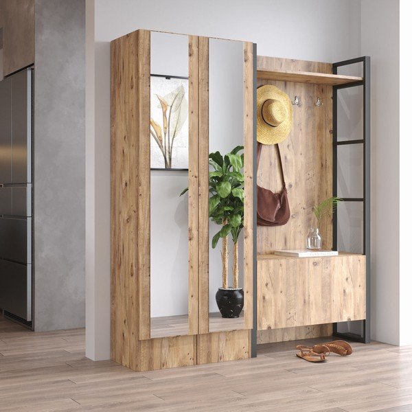 Zestaw do przedpokoju w dekorze sosny Yvette – Kalune Design-image-4