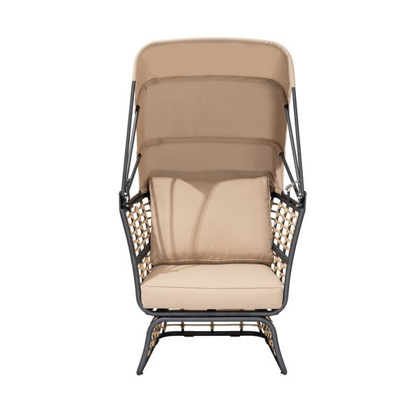 Beżowy metalowy fotel ogrodowy Paros – Garden Pleasure-image-3