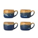 Niebiesko-brązowe kamionkowe kubki zestaw 4 szt. 400 ml Sheen – Bloomingville